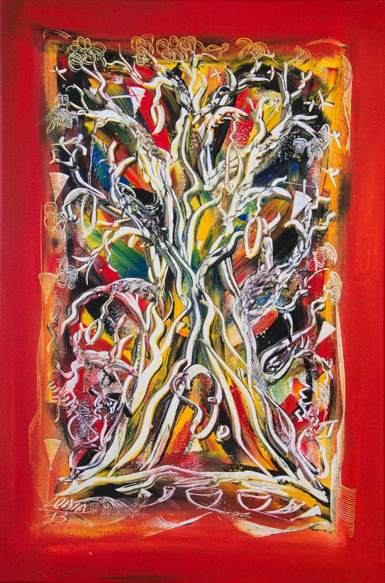 Baobab schets rood